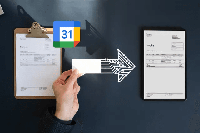 GoogleCalendarInvoice showing calendar events being converted to invoice items